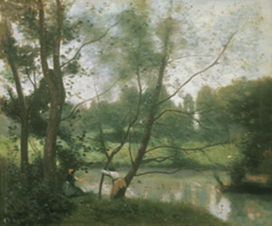 Jean-Baptiste Camille Corot, Saint-Nicolas-Lez-Arras, au bord de la rivière, 1872, huile sur toile, Collections du musée des beaux-arts Yamadera Goto